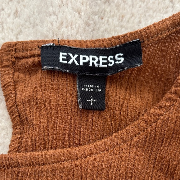 Express Brown Ruffled Blouse - Picture 2 of 3